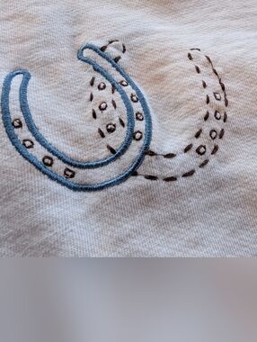 Pendleton Cotton Sweatshirt Cowgirl Western Graphic Embroidery Motifs Large EUC